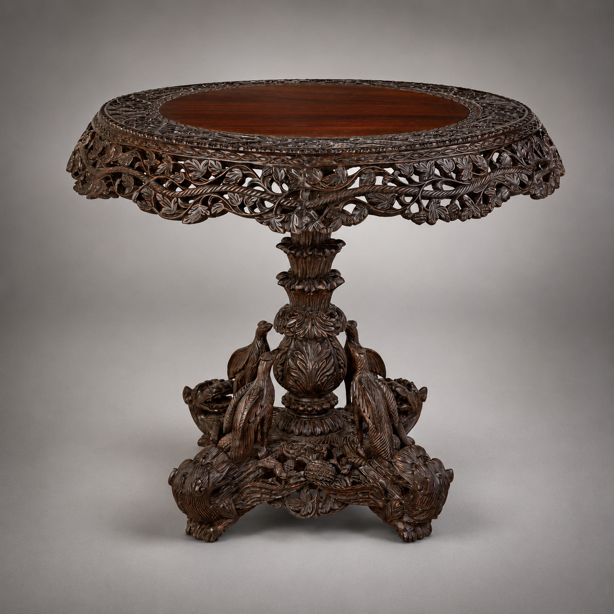 Anglo-Indian Carved Centre Table