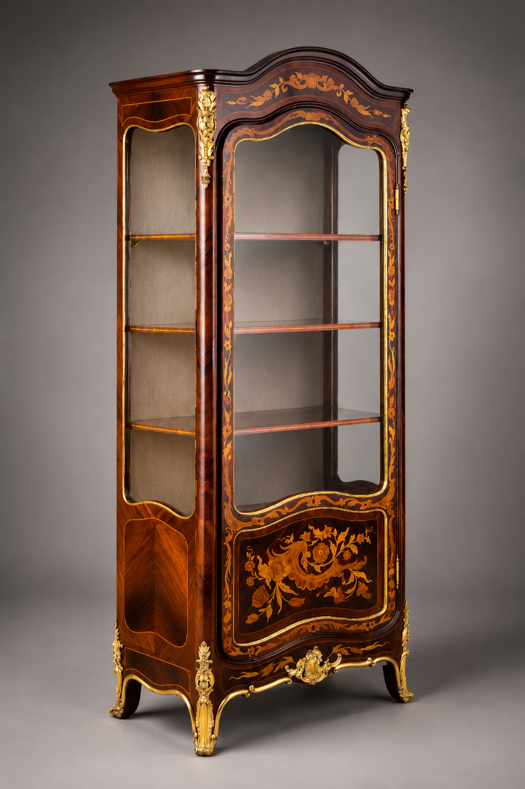 Louis XV Marquetry Vitrine